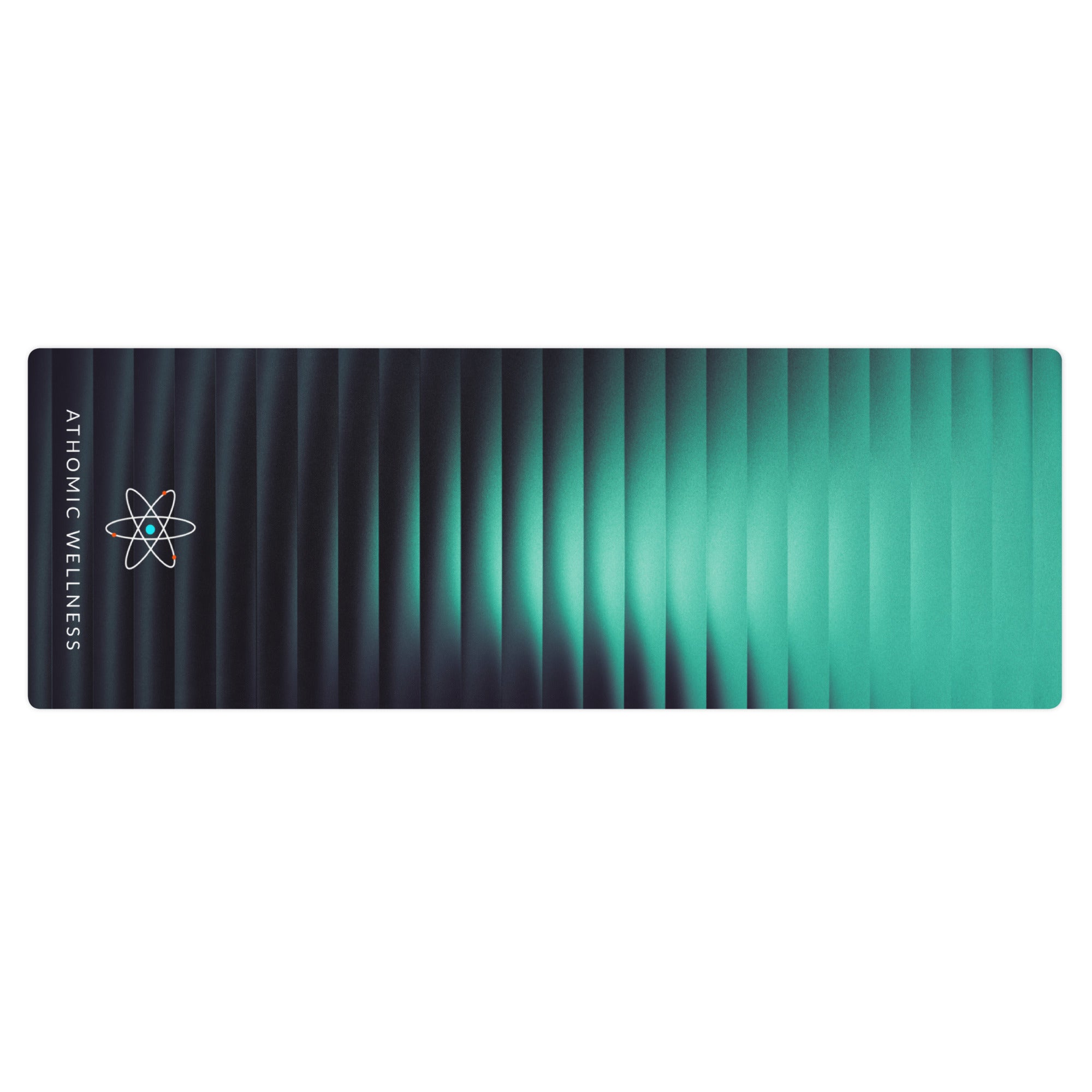 Tapis de yoga Cosmic Wave à plat, style géométrique turquoise