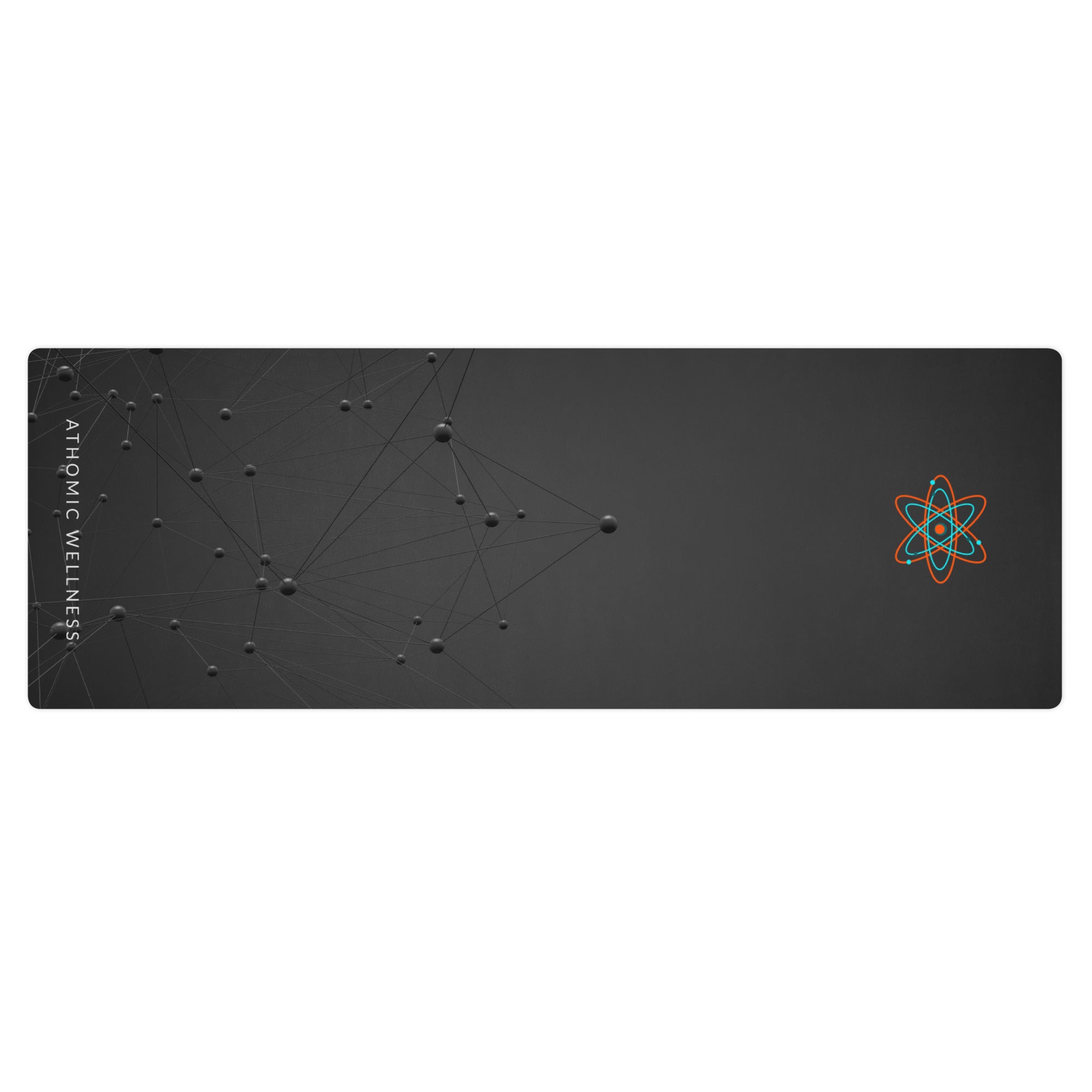 détail du tapis de yoga Athomic Wellness Quantum Grid, surface noire avec motifs en réseau