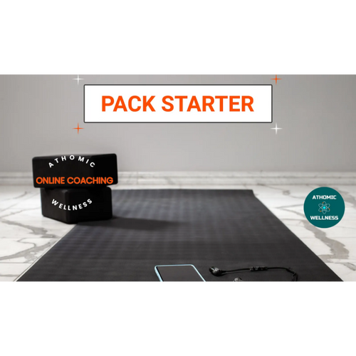 Pack Starter Athomic Wellness pour coaching sportif en ligne avec tapis de yoga et accessoires