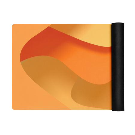 Tapis de yoga Solar Flare à plat, design lumineux orange