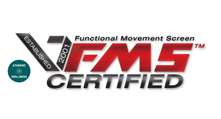 Logo Athomic Wellness pour l'évaluation du mouvement fonctionnel certifiée FMS depuis 2001