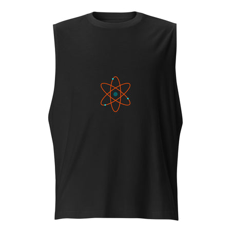 Débardeur noir homme motif atome au centre conçu par Athomic Wellness en tissu confortable