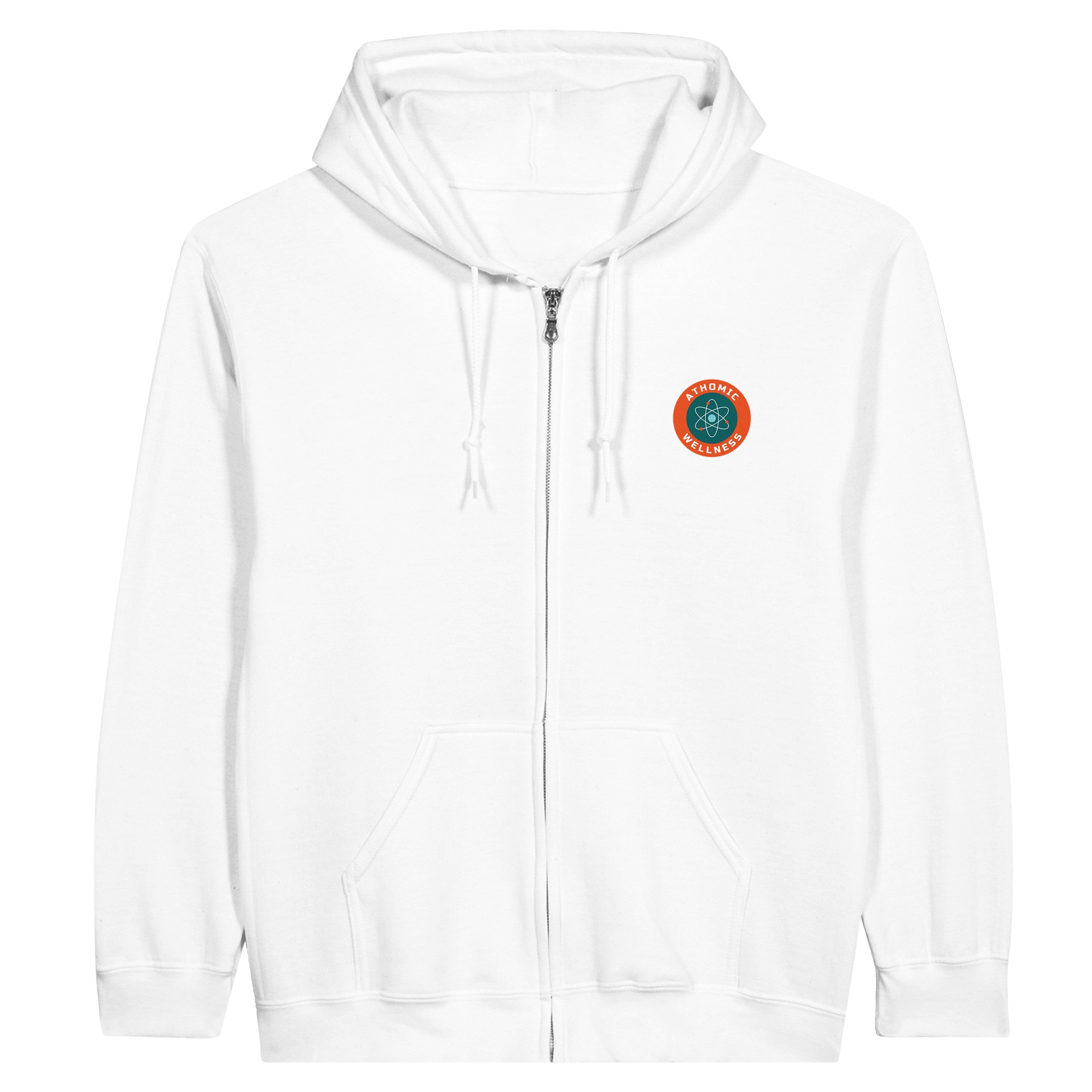 Hoodie Atomic Nova Athomic Wellness Atomize – White – vue face