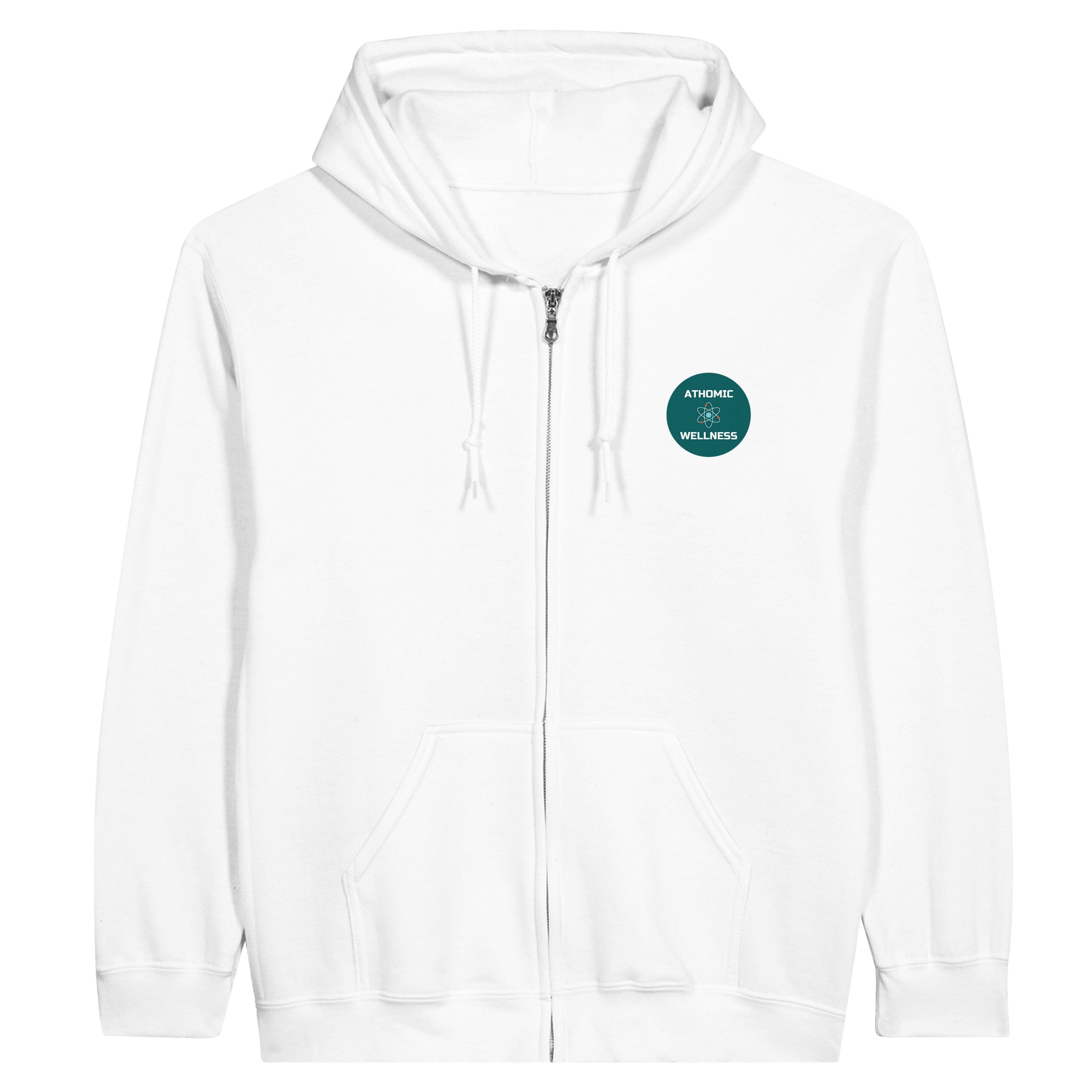 Hoodie Atomic Nova Athomic Wellness Ignite – White – vue face