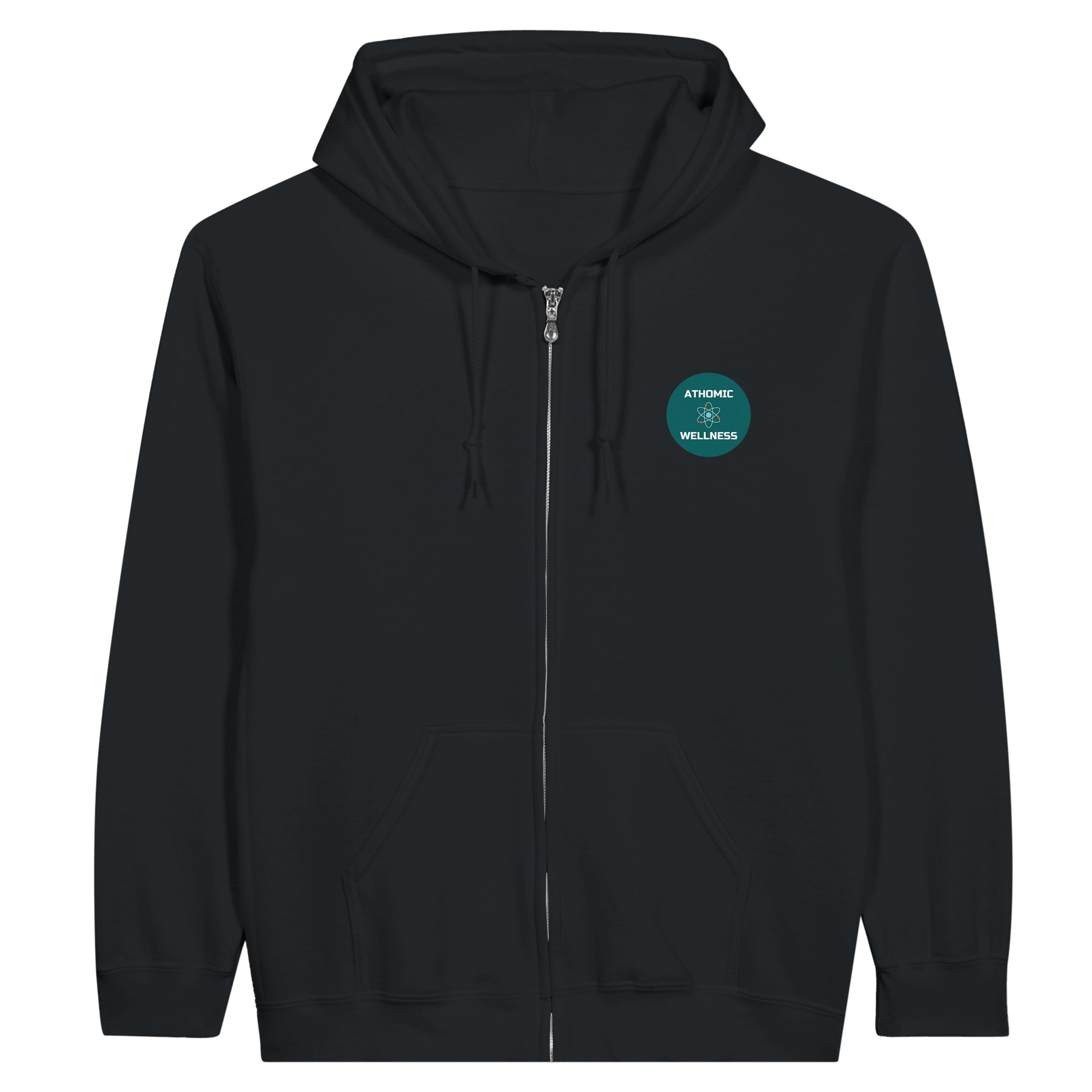 Hoodie Athomic Wellness By Nature – Black – vue face