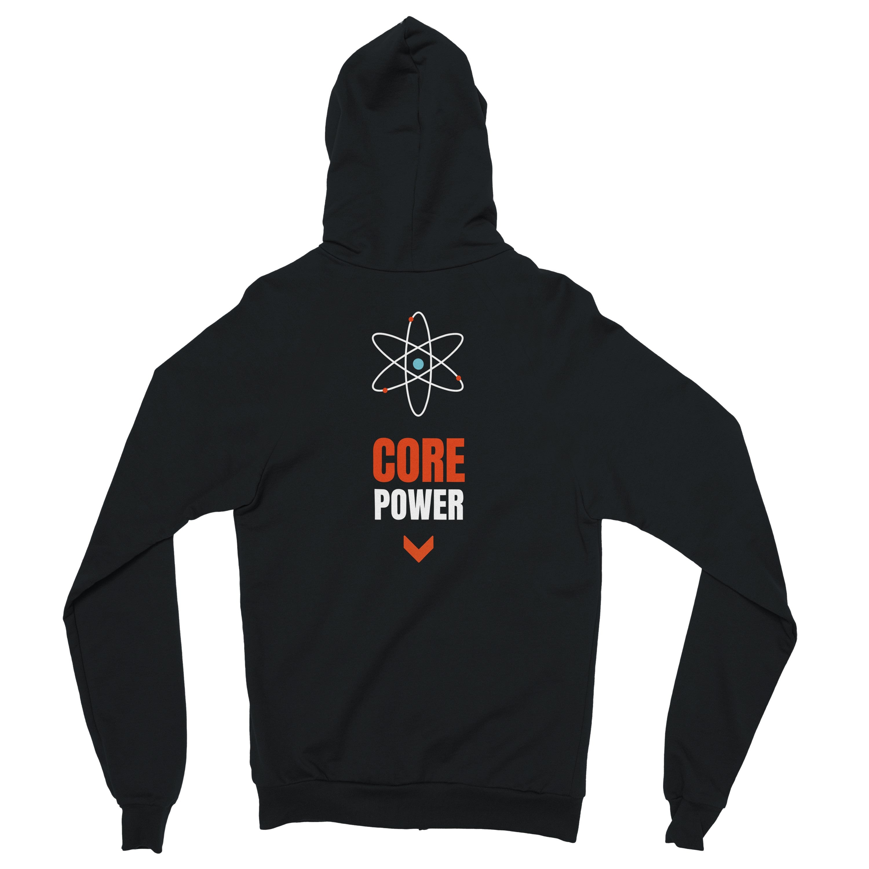Hoodie Athomic Wellness Core Power – Black – vue dos