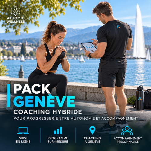 Pack Genève Athomic Wellness – coaching hybride avec suivi en ligne et accompagnement personnalisé à Genève