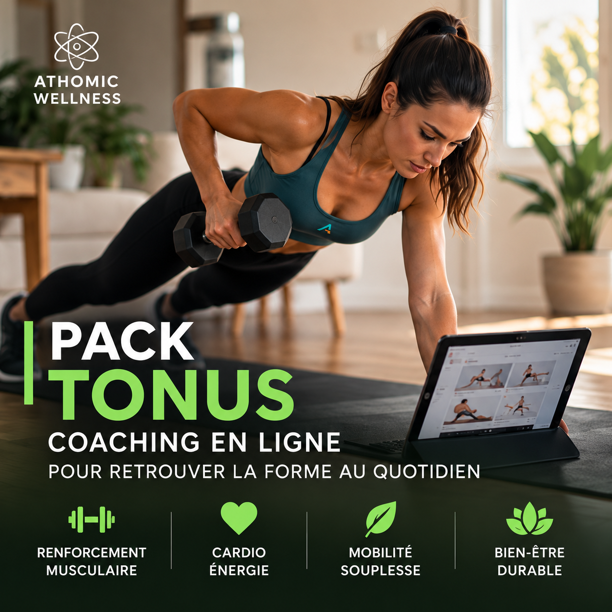 Pack Tonus Athomic Wellness – coaching en ligne pour retrouver la forme et l’énergie