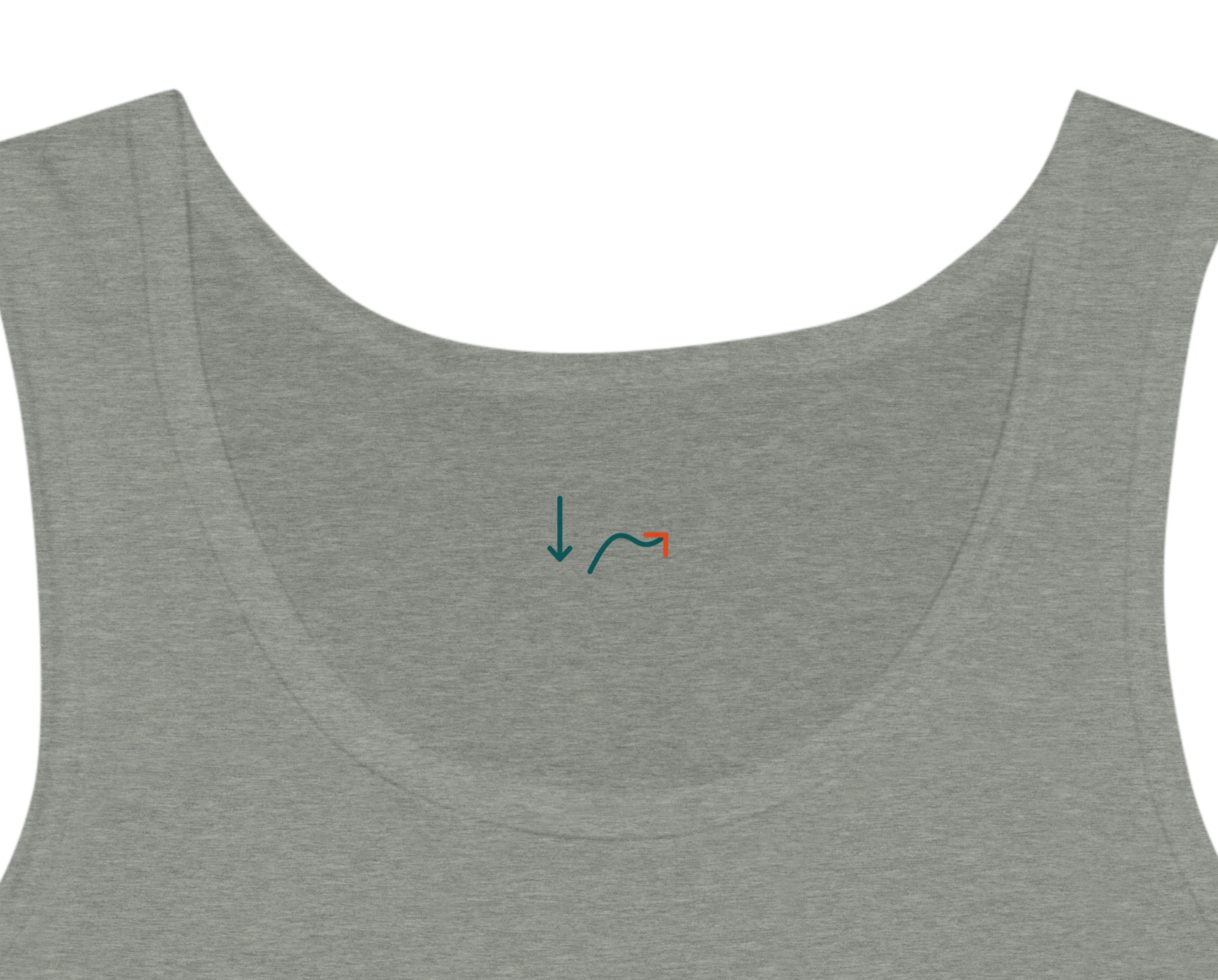 Débardeur Athomic Wellness La gravité insiste, la posture s’ajuste – Athletic Heather – détail intérieur du col