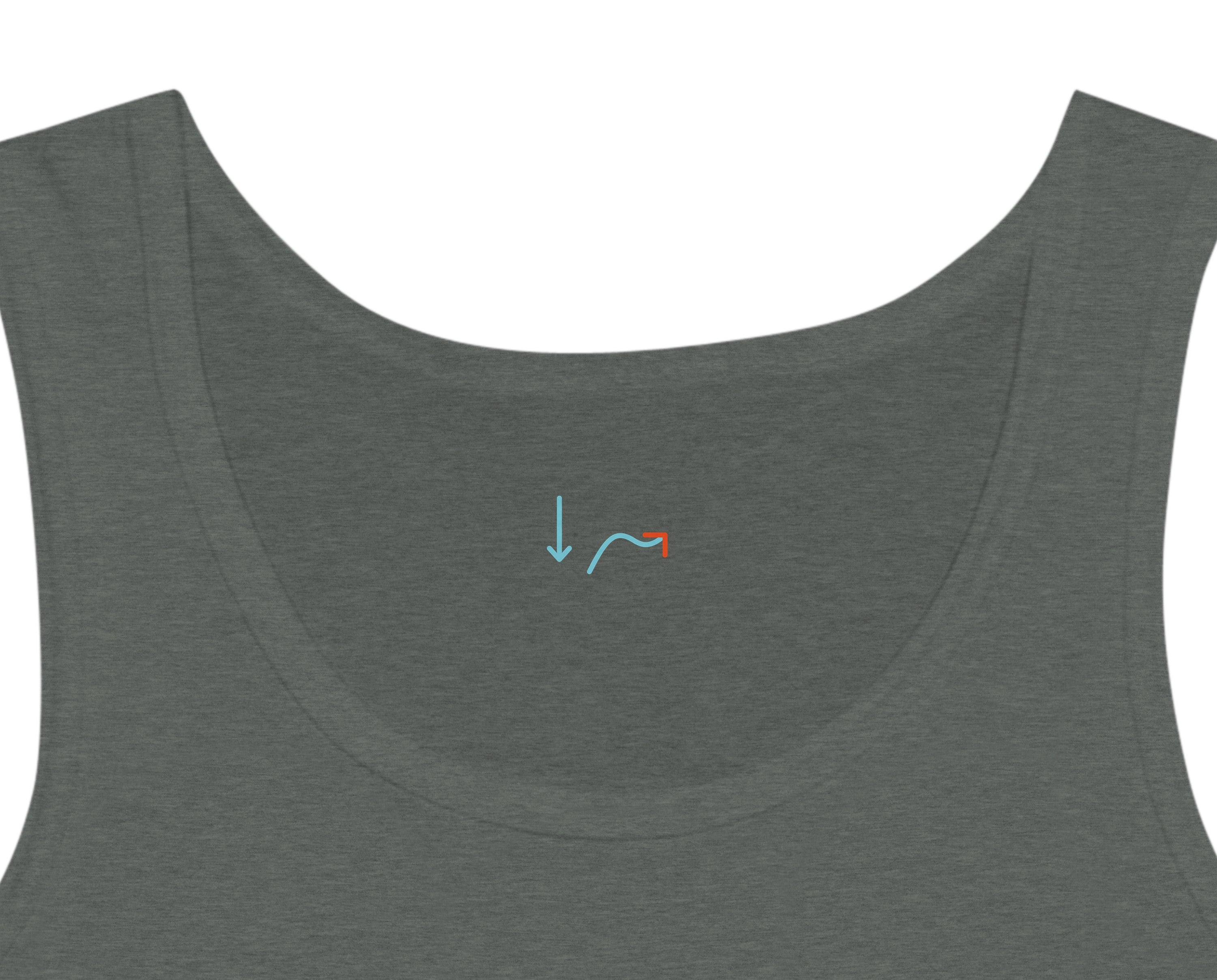 Débardeur Athomic Wellness La gravité insiste, la posture s’ajuste – Deep Heather – détail intérieur du col