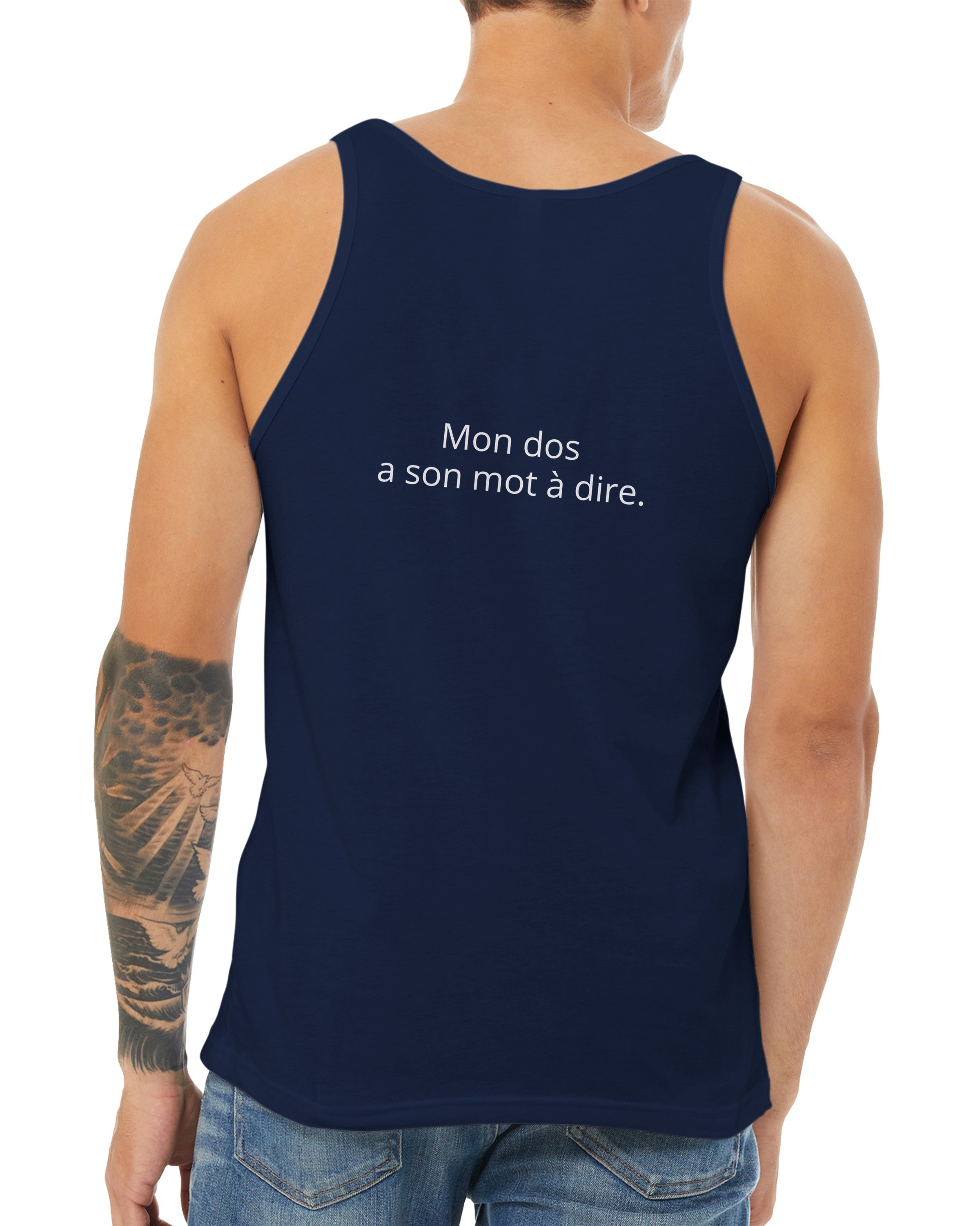 Débardeur Athomic Wellness Mon dos a son mot à dire – Navy – vue dos portée