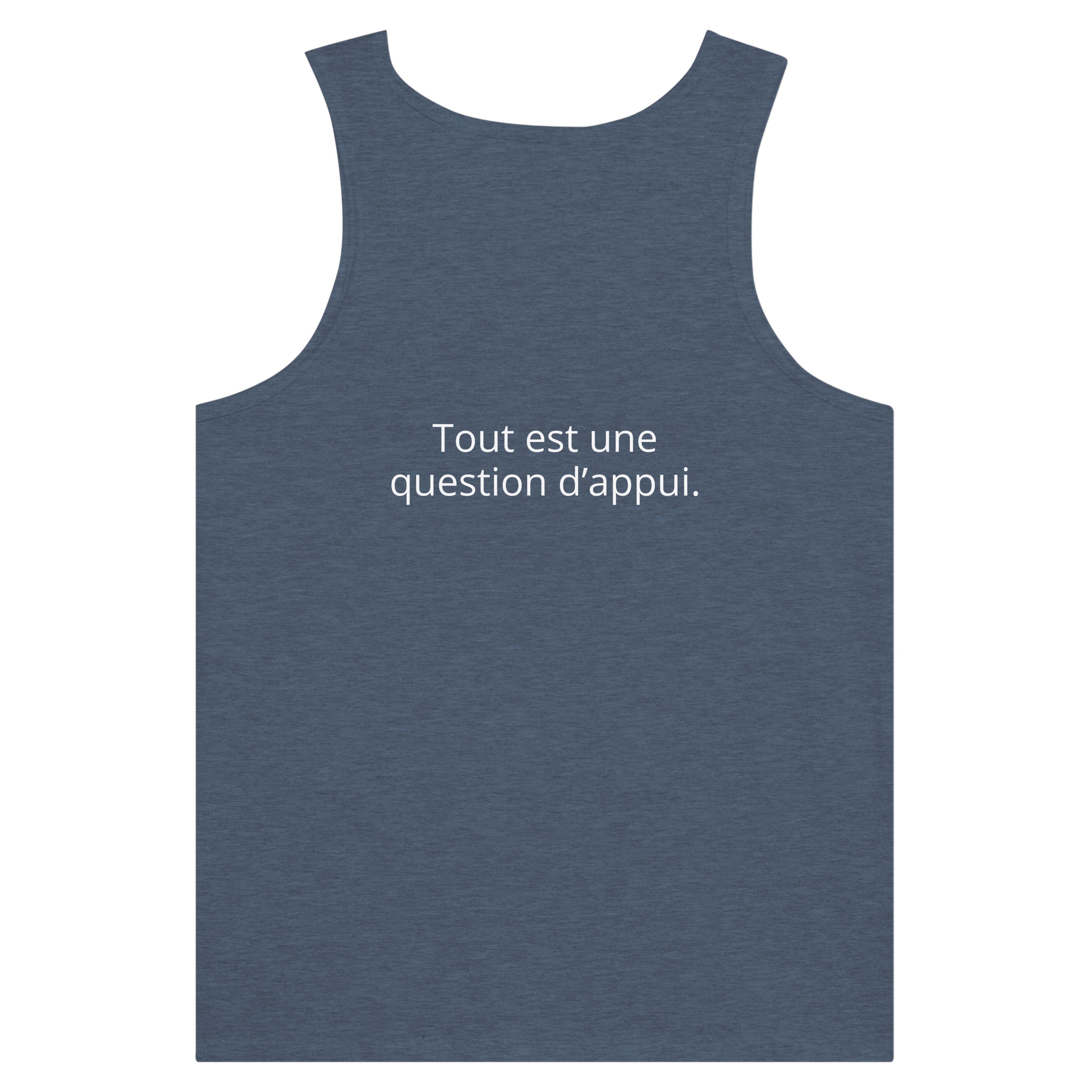 Débardeur Athomic Wellness Tout est une question d’appui – Heather Navy – vue dos à plat