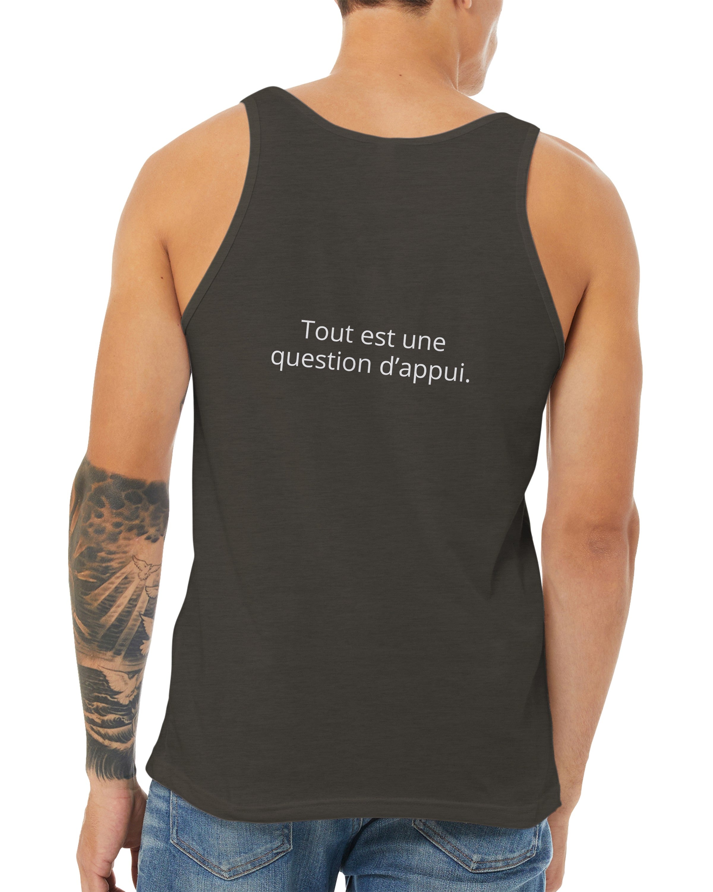 Débardeur Athomic Wellness Tout est une question d’appui – Triblend Black Heather – vue dos portée