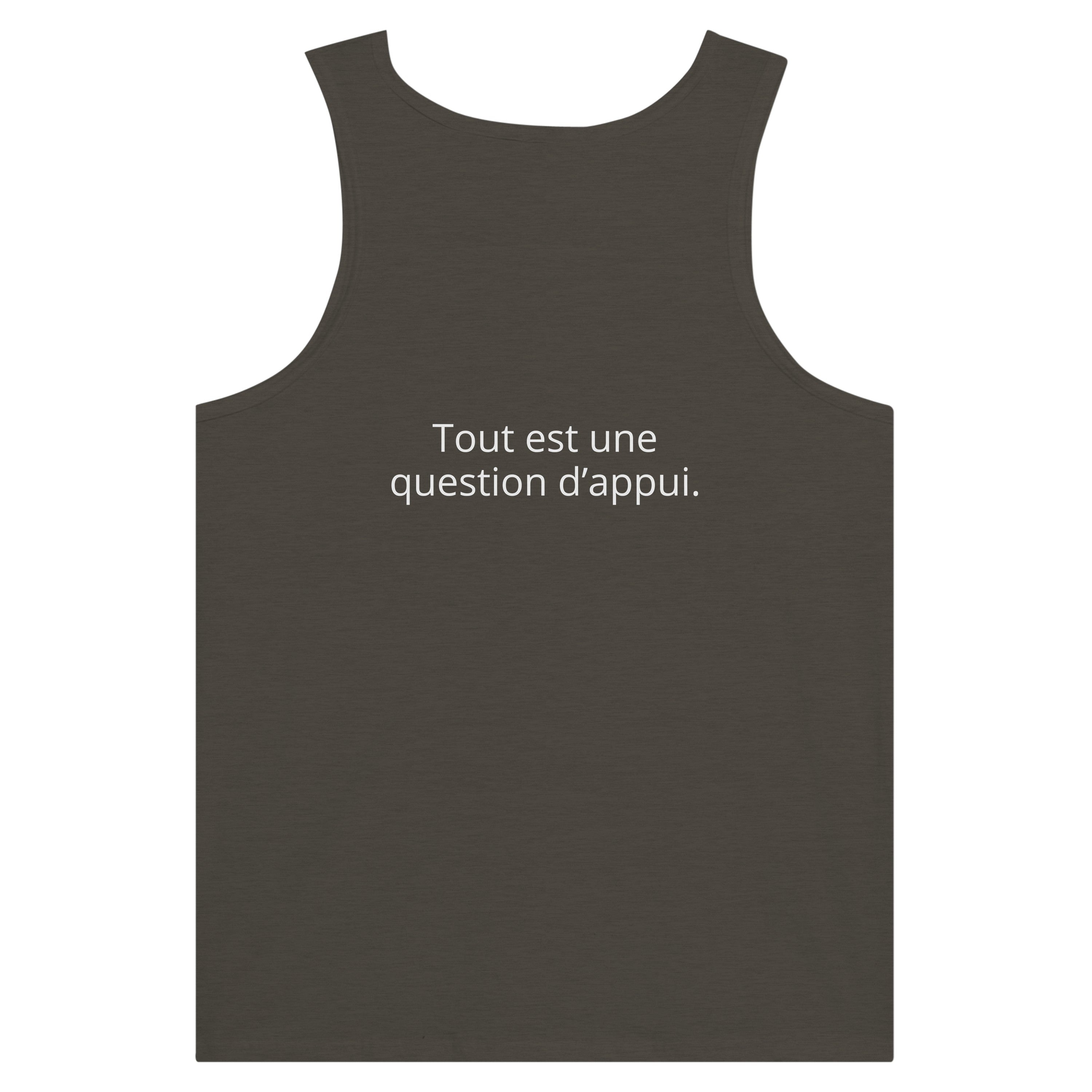 Débardeur Athomic Wellness Tout est une question d’appui – Triblend Black Heather – vue dos à plat