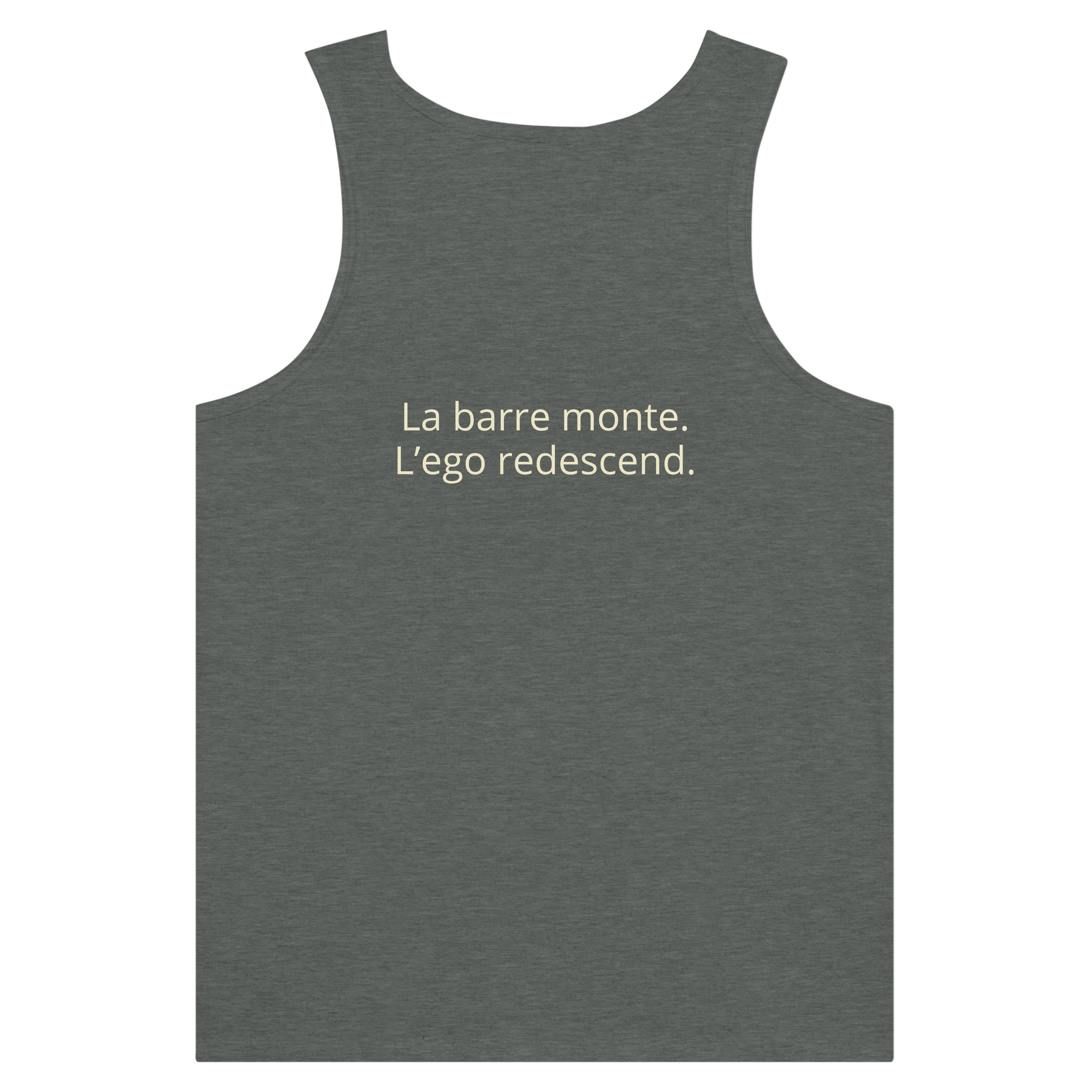 Débardeur Athomic Wellness La barre monte, l’ego redescend – Deep Heather – vue dos à plat