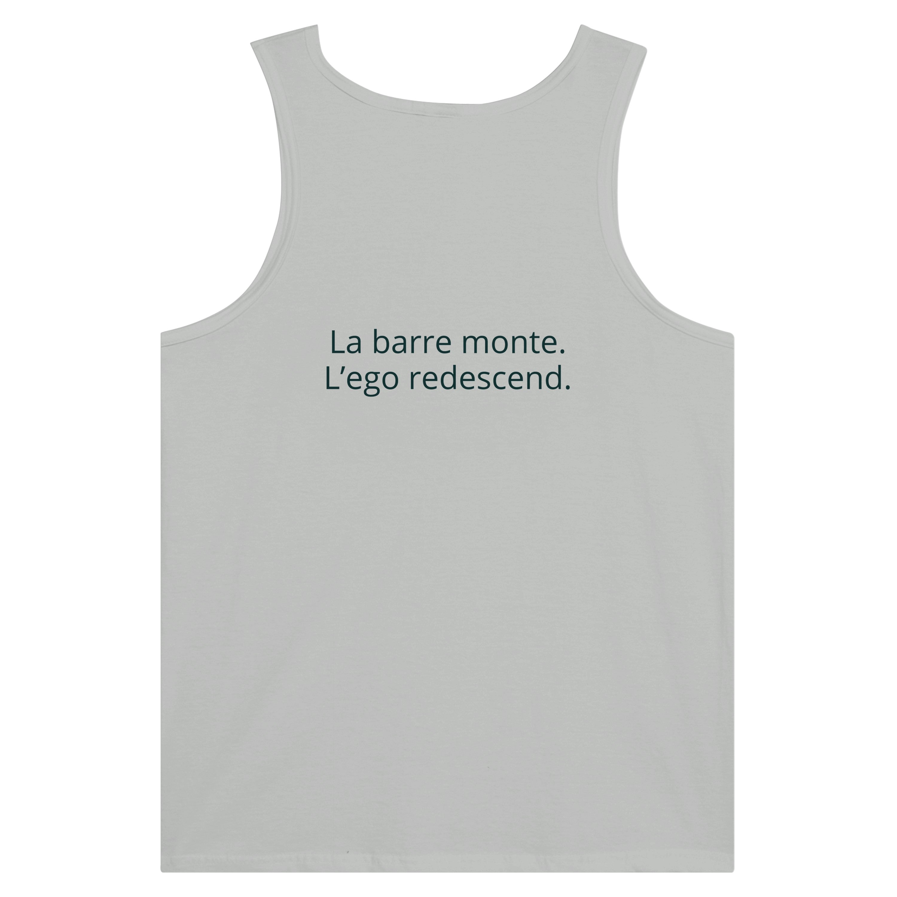 Débardeur Athomic Wellness La barre monte, l’ego redescend – Silver – vue dos à plat
