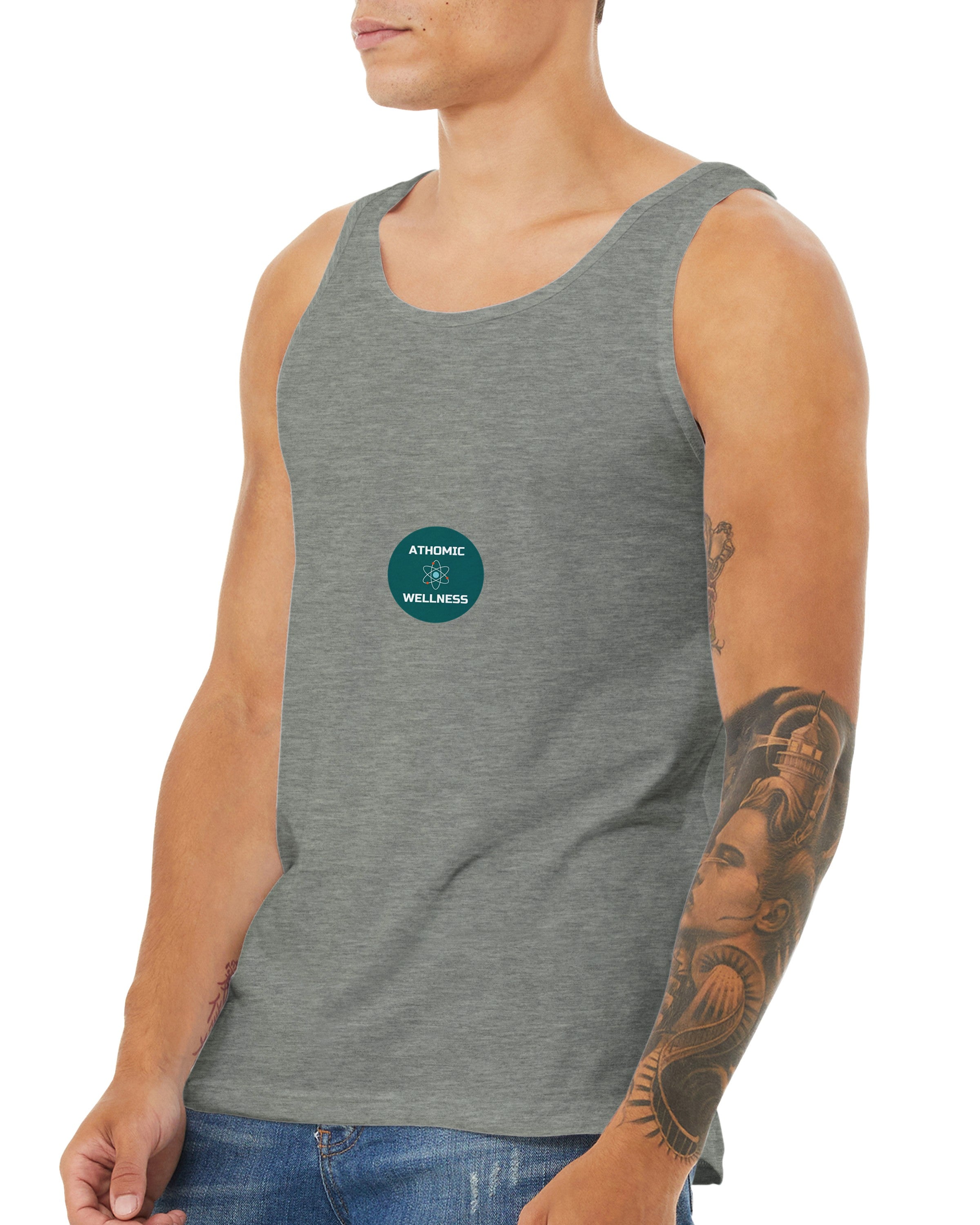 Débardeur Athomic Wellness Stable, jamais figé – Athletic Heather – vue face portée
