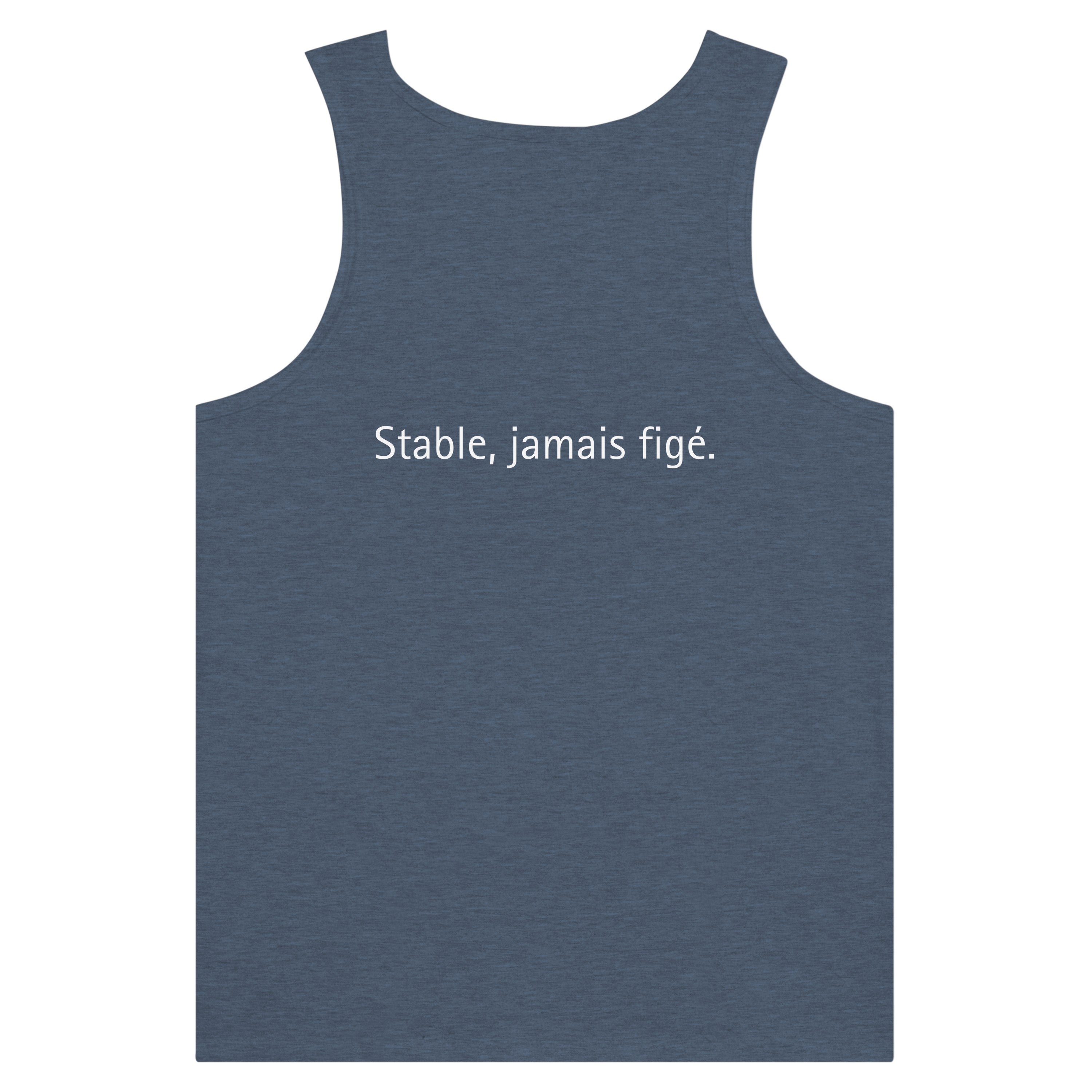 Débardeur Athomic Wellness Stable, jamais figé – Heather Navy – vue dos à plat
