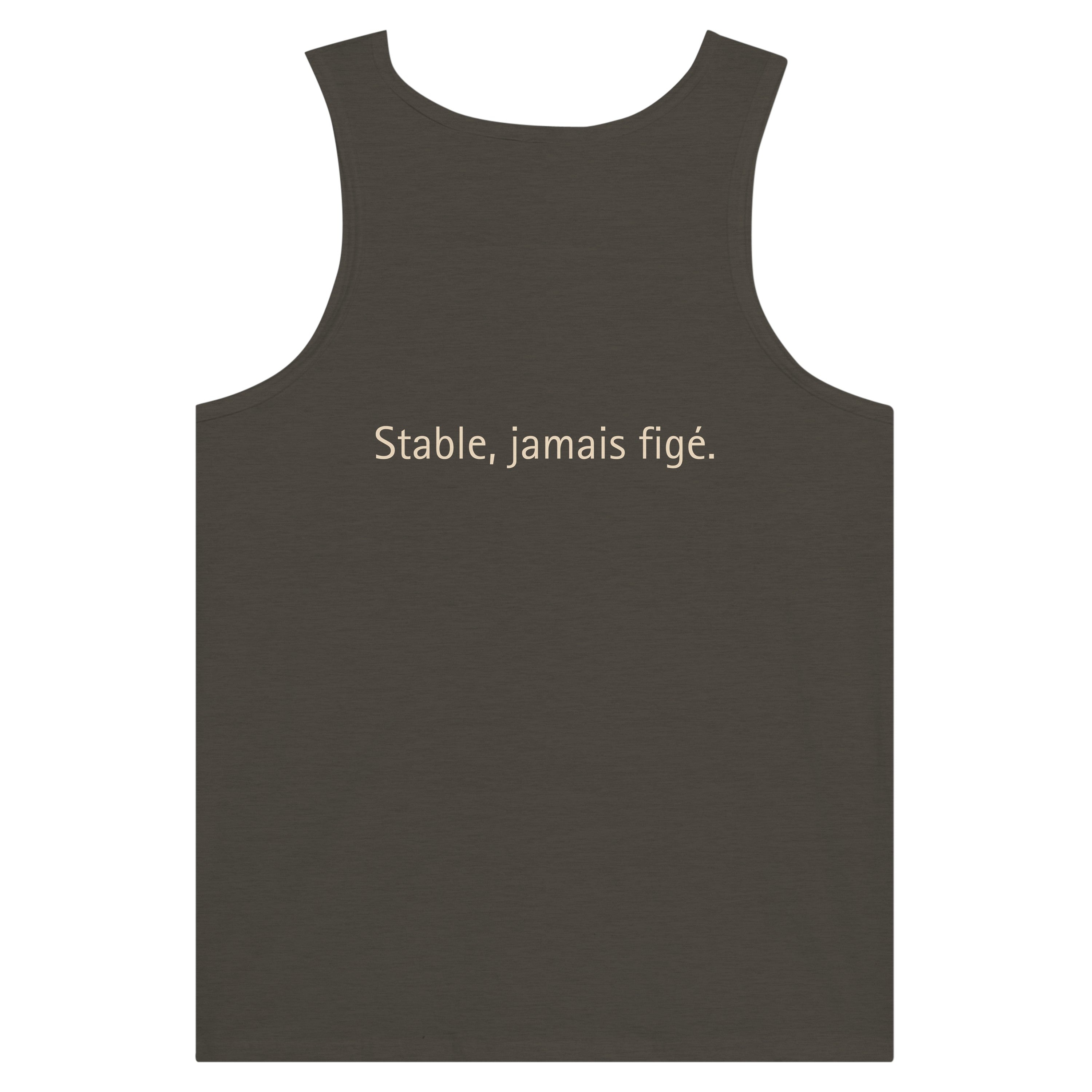 Débardeur Athomic Wellness Stable, jamais figé – Triblend Black Heather – vue dos à plat