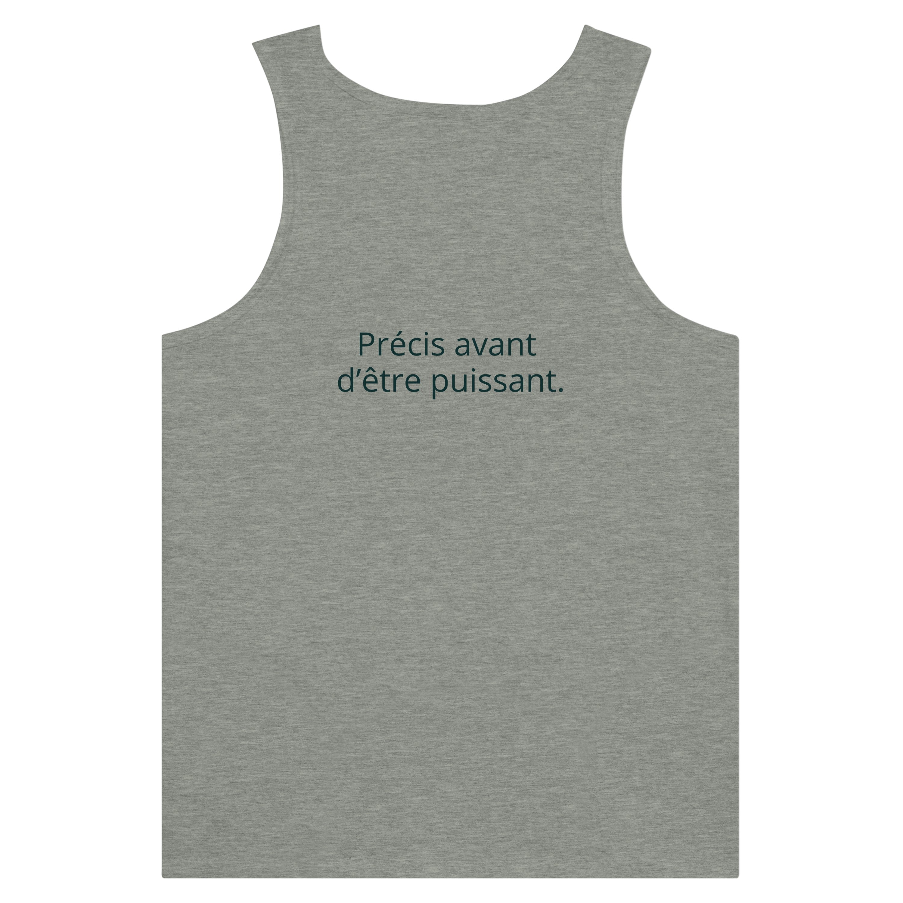 Débardeur Athomic Wellness Précis avant d’être puissant – Athletic Heather – vue dos à plat
