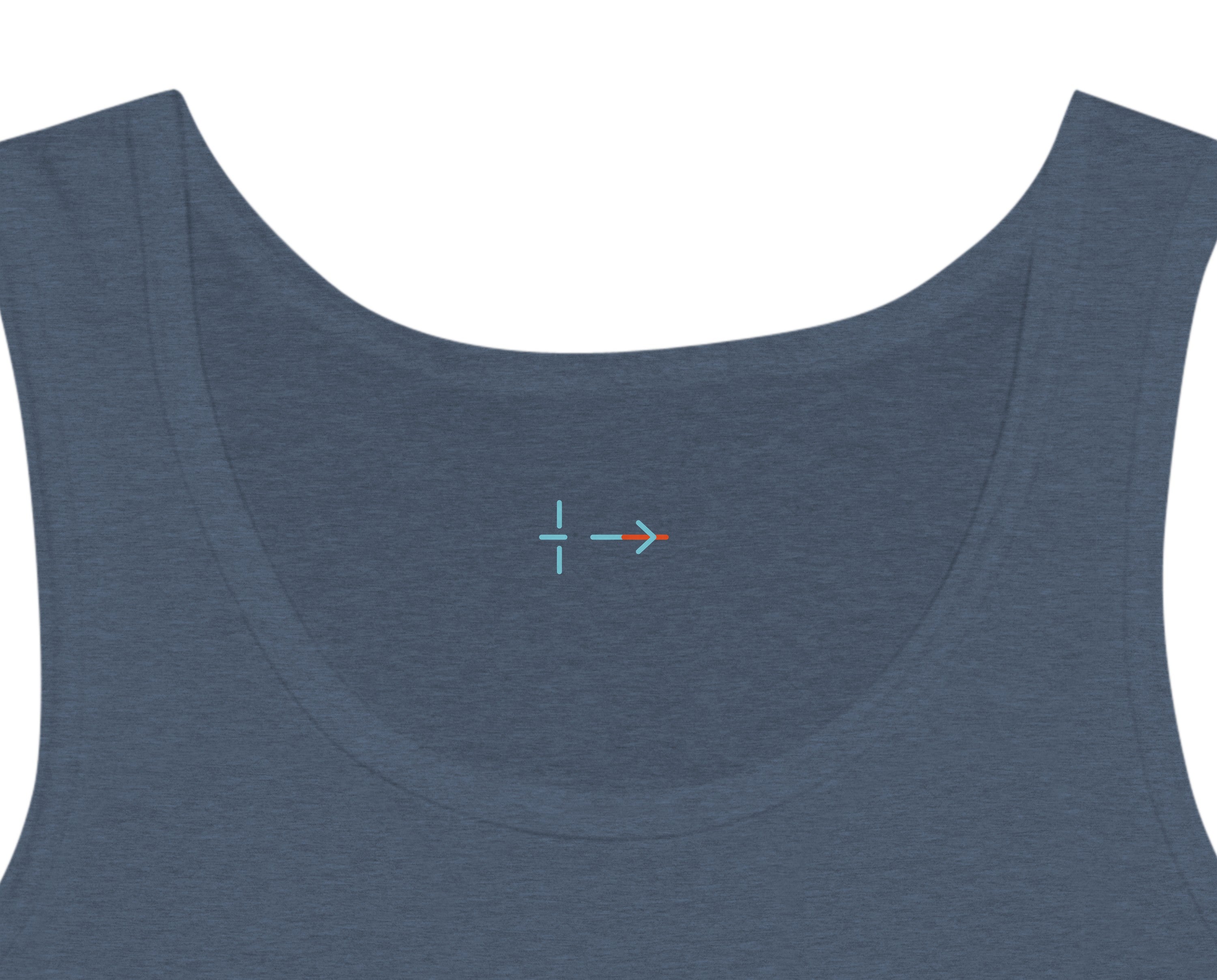 Débardeur Athomic Wellness Précis avant d’être puissant – Heather Navy – détail intérieur du col