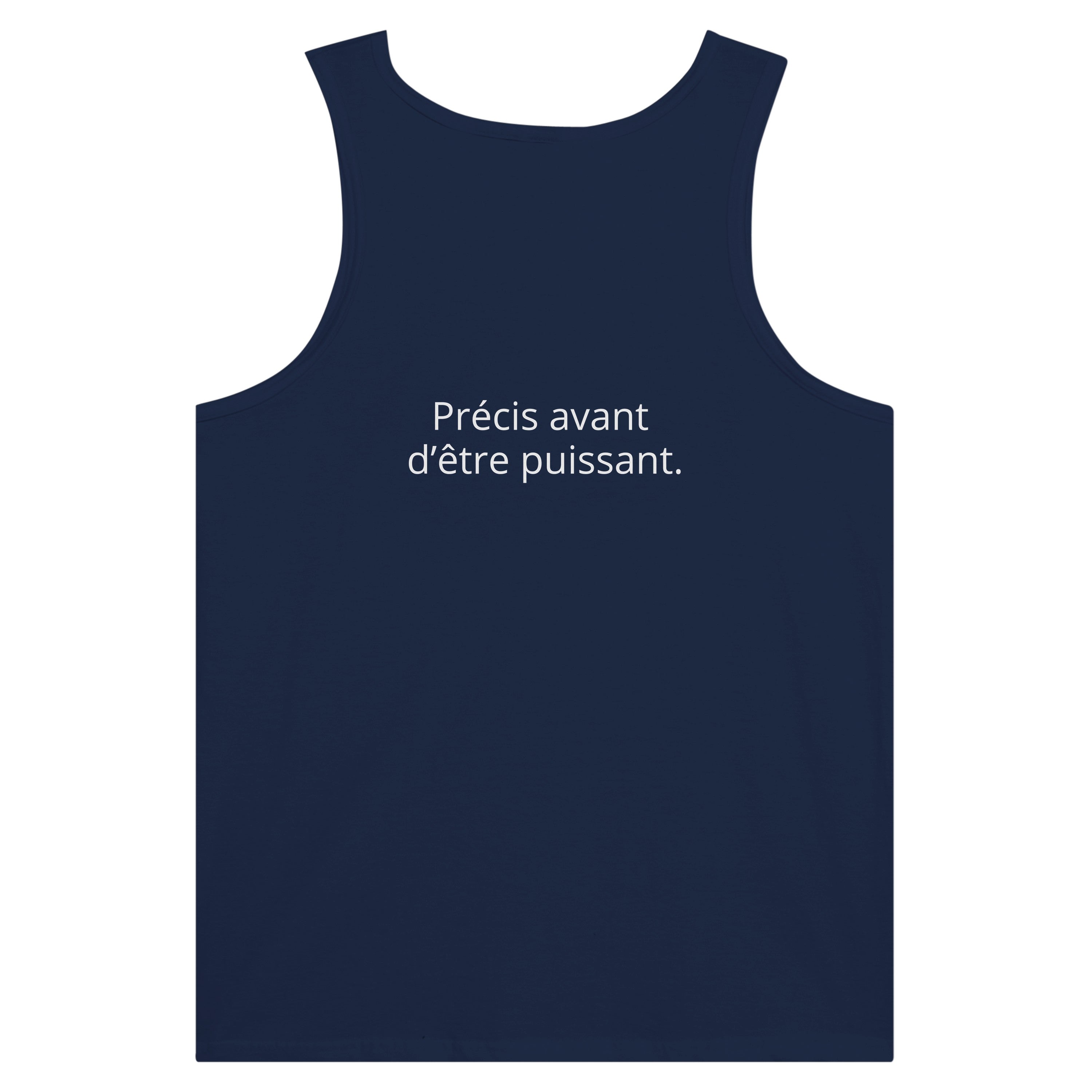 Débardeur Athomic Wellness Précis avant d’être puissant – Navy – vue dos à plat