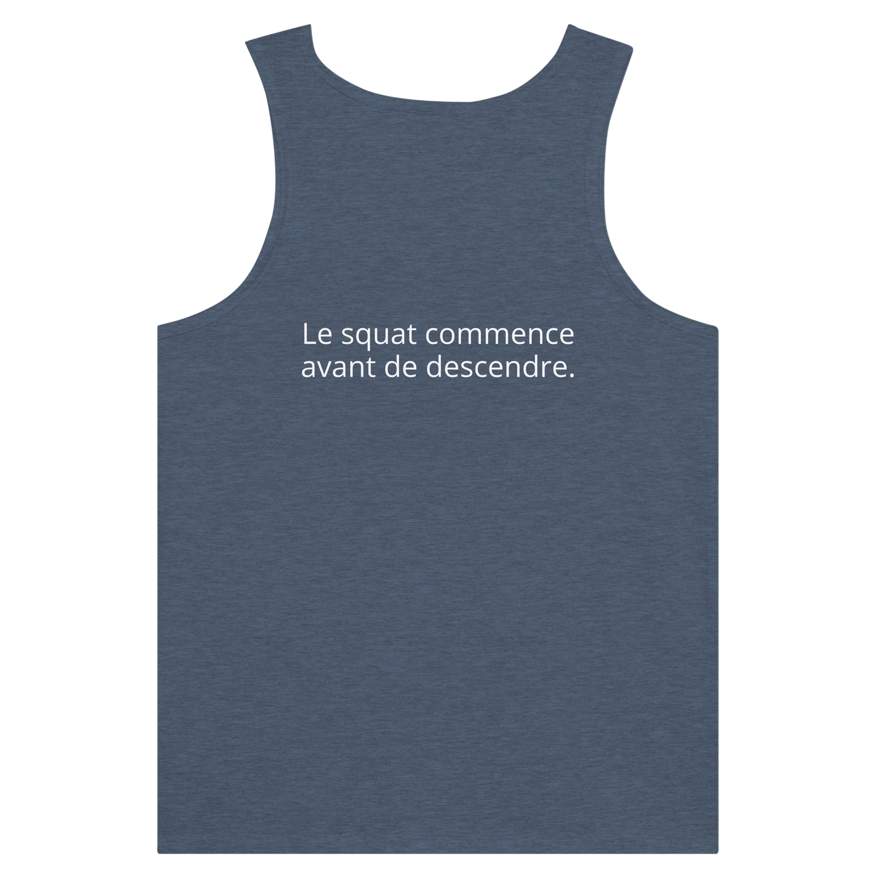 Débardeur Athomic Wellness Le squat commence avant de descendre – Heather Navy – vue dos à plat