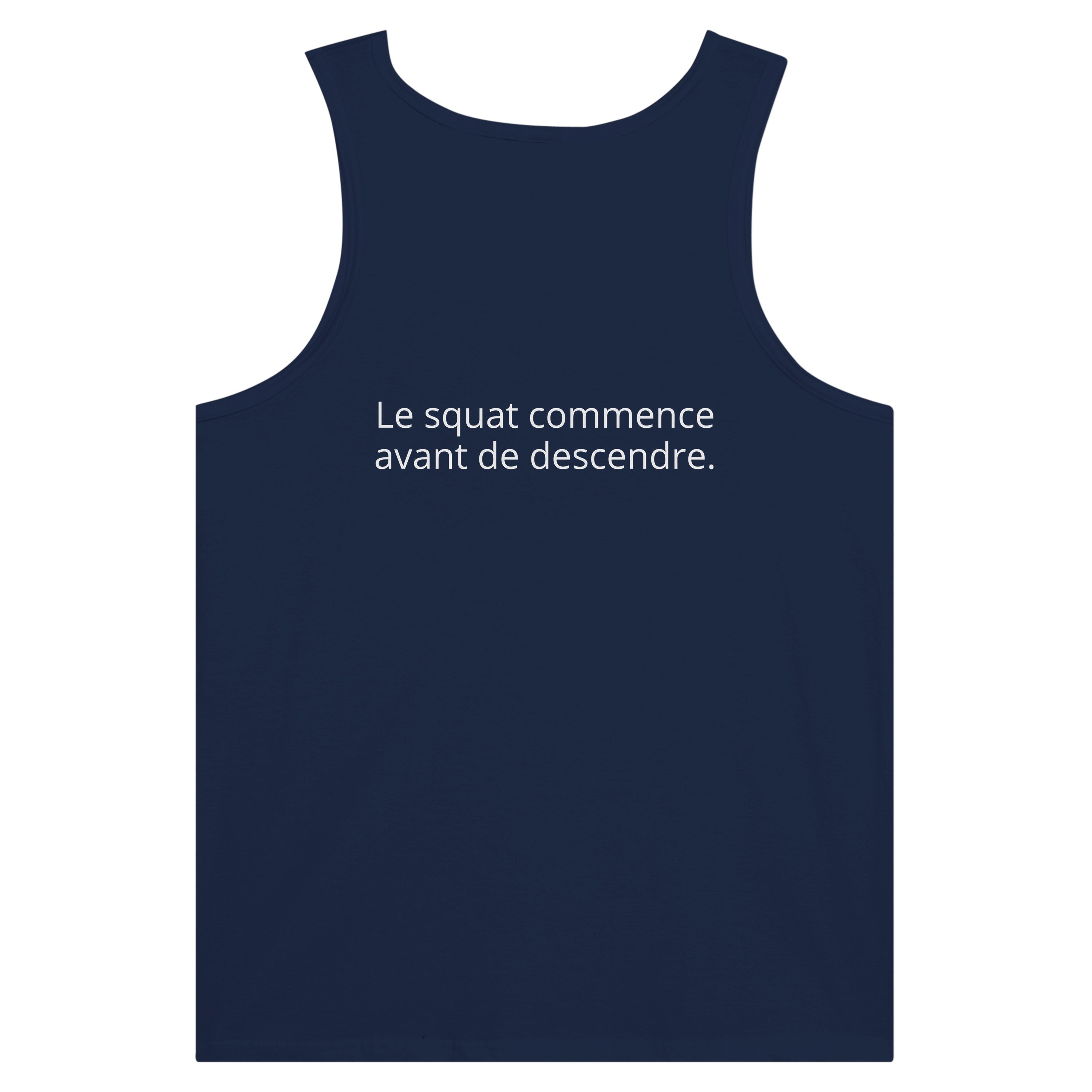 Débardeur Athomic Wellness Le squat commence avant de descendre – Navy – vue dos à plat