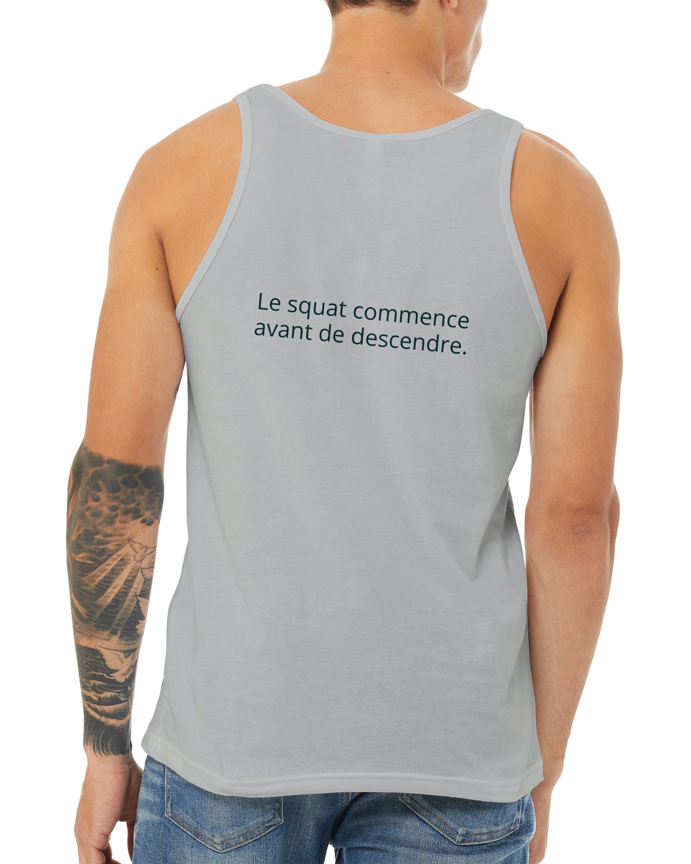 Débardeur Athomic Wellness Le squat commence avant de descendre – Silver – vue dos portée
