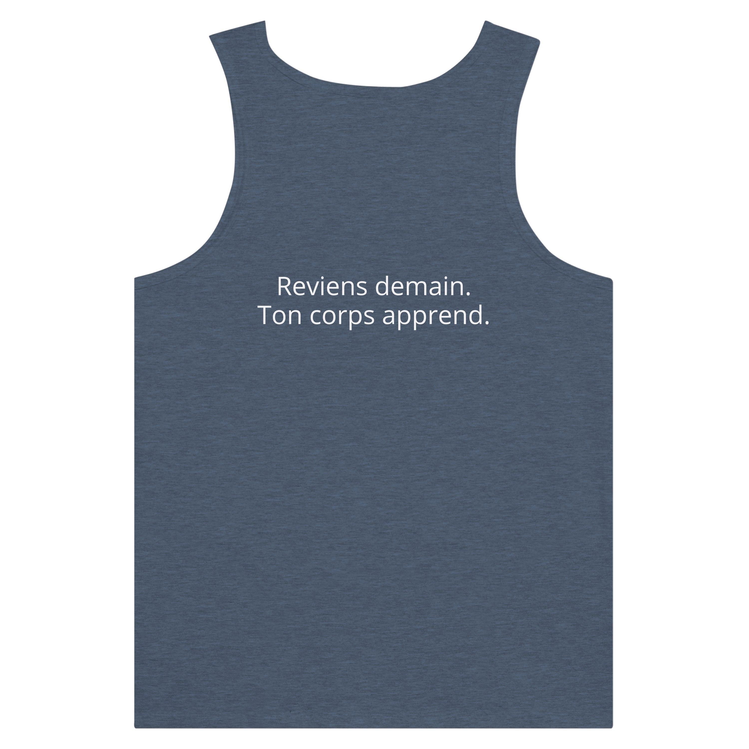 Débardeur Athomic Wellness Reviens demain, ton corps apprend – Heather Navy – vue dos à plat