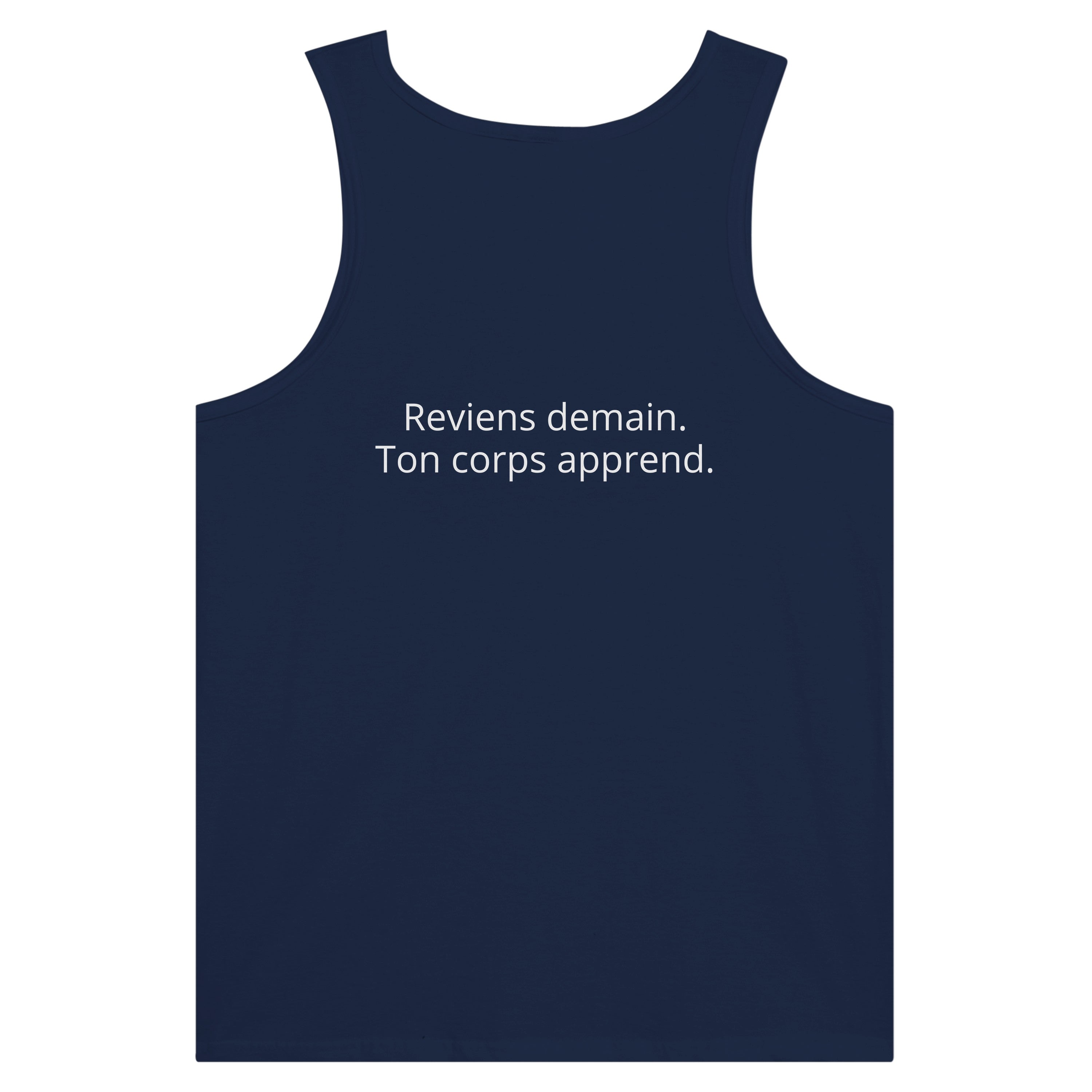 Débardeur Athomic Wellness Reviens demain, ton corps apprend – Navy – vue dos à plat