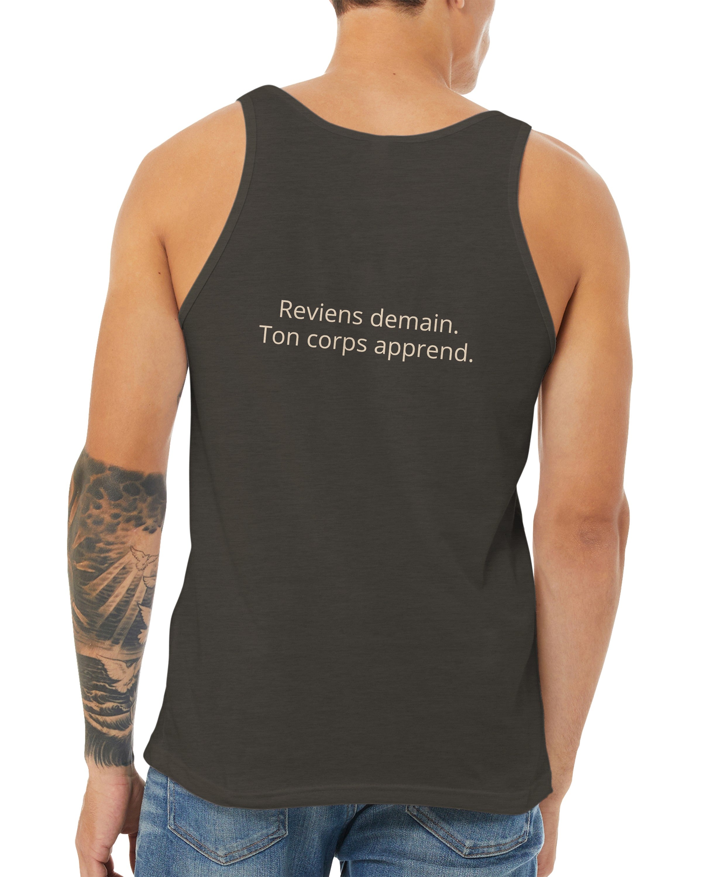 Débardeur Athomic Wellness Reviens demain, ton corps apprend – Triblend Black Heather – vue dos portée
