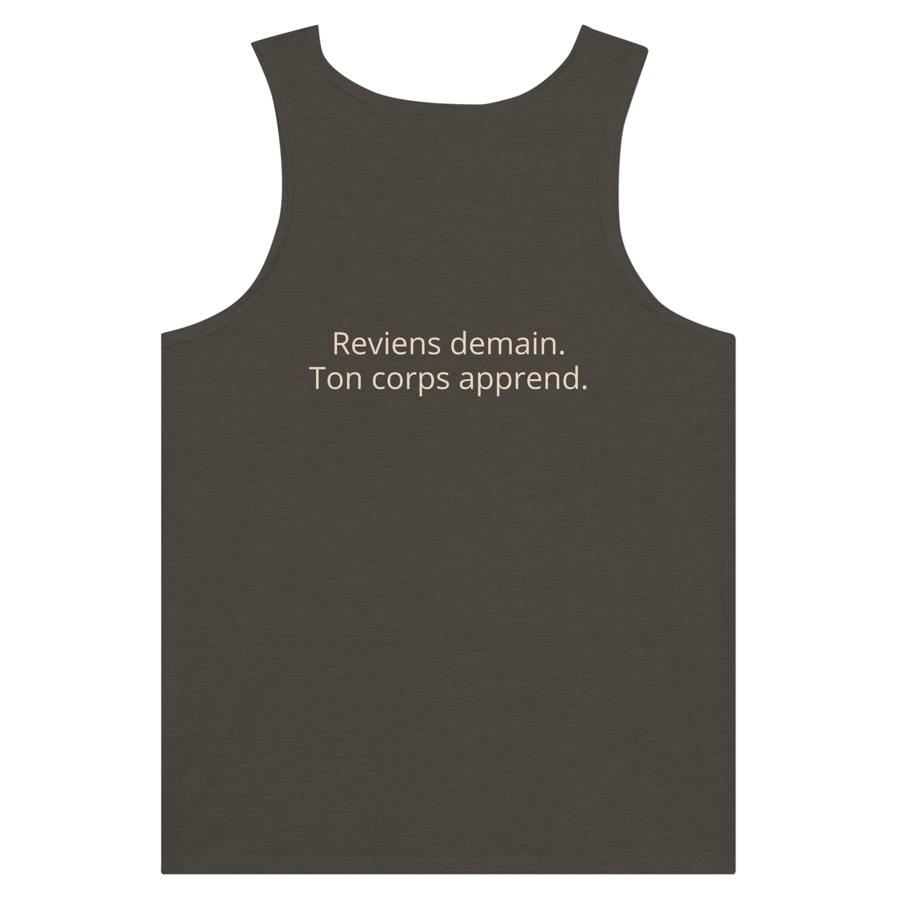 Débardeur Athomic Wellness Reviens demain, ton corps apprend – Triblend Black Heather – vue dos à plat