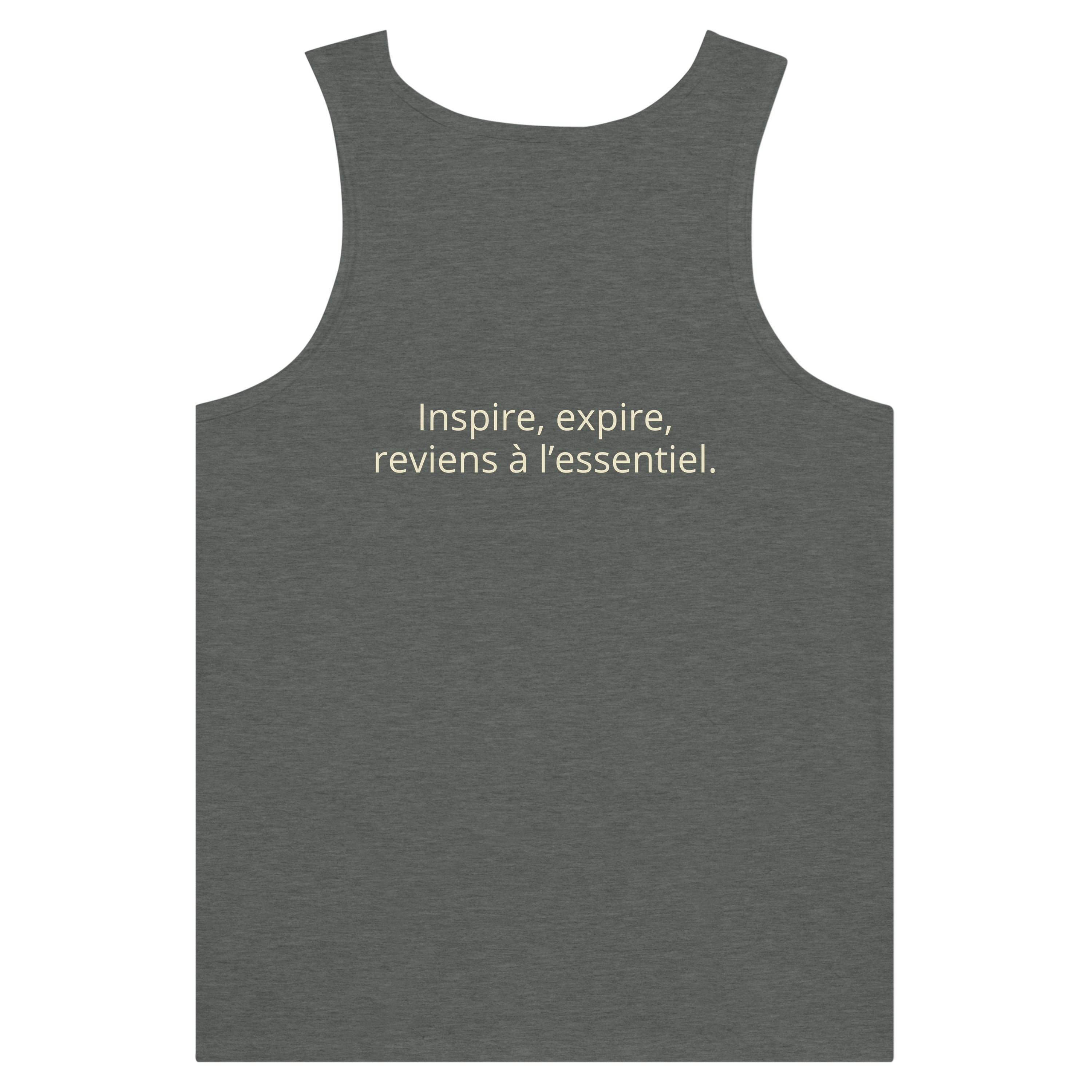 Débardeur Athomic Wellness Inspire, expire, reviens à l’essentiel – Deep Heather – vue dos à plat