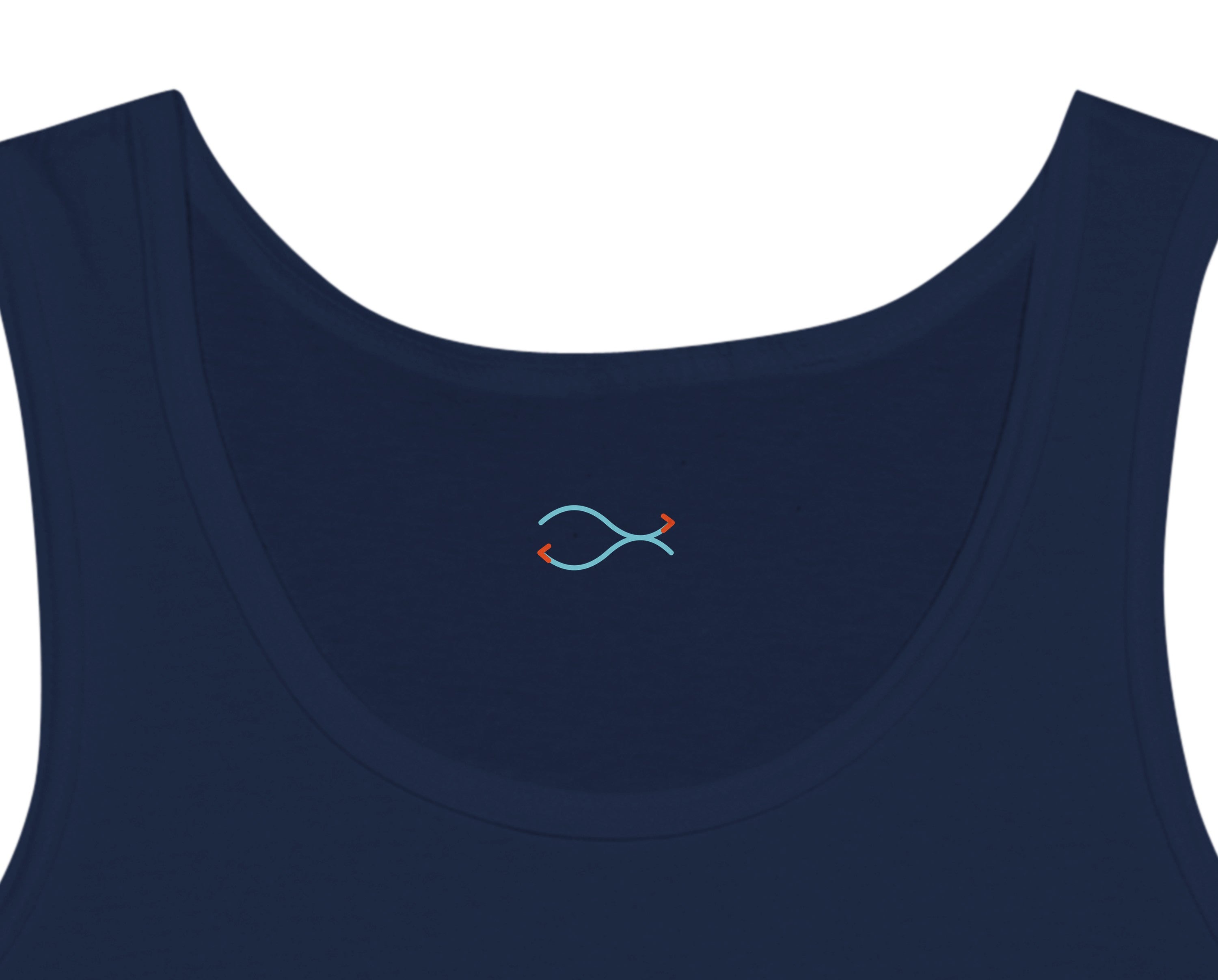 Débardeur Athomic Wellness Inspire, expire, reviens à l’essentiel – Navy – détail intérieur du col