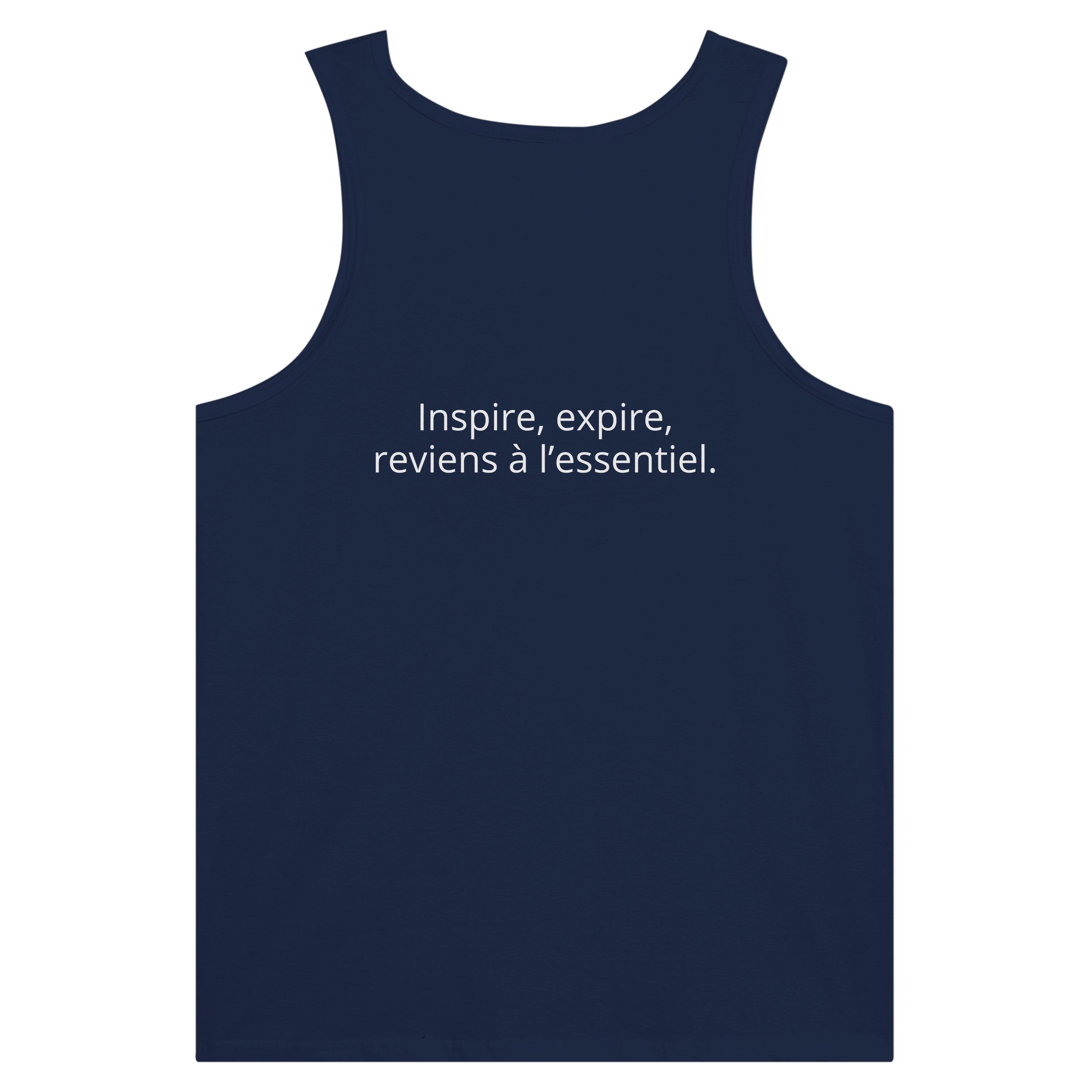 Débardeur Athomic Wellness Inspire, expire, reviens à l’essentiel – Navy – vue dos à plat